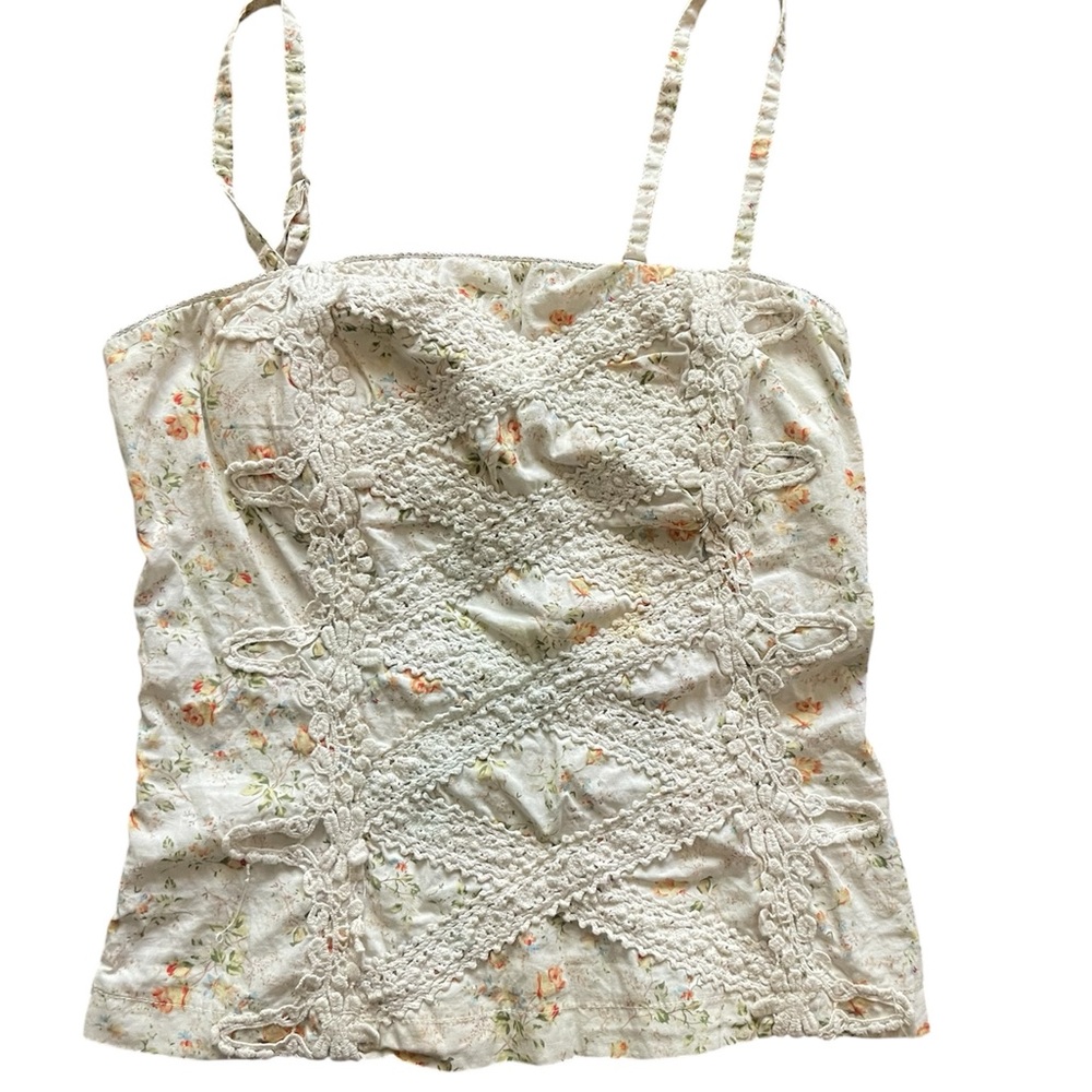 Cream Fairygrunge Floral Top